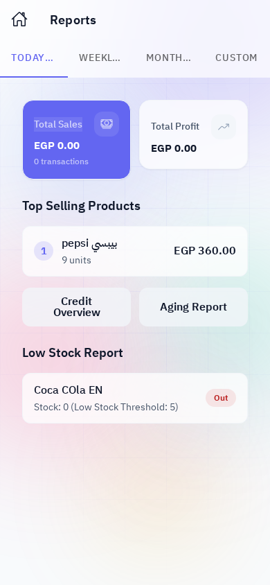 Detailed sales reports